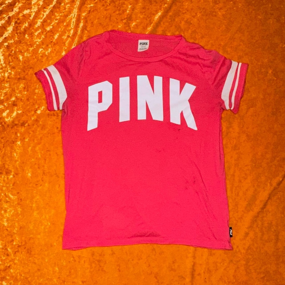 victorias secret vs pink jersey uniform like printed tee